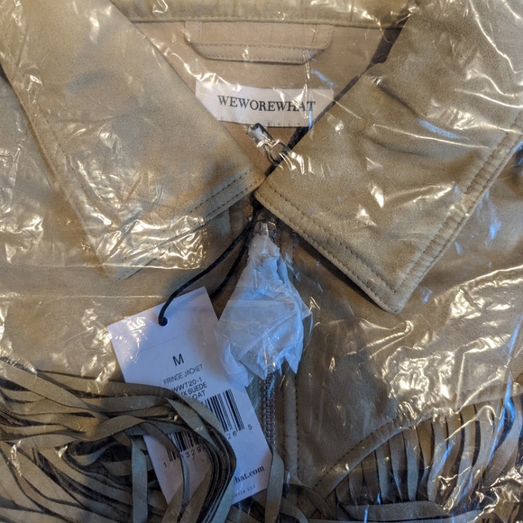 NWT - WeWoreWhat Faux Suede Fringe Jacket (sold out item) - Size Small - Picture 6 of 6